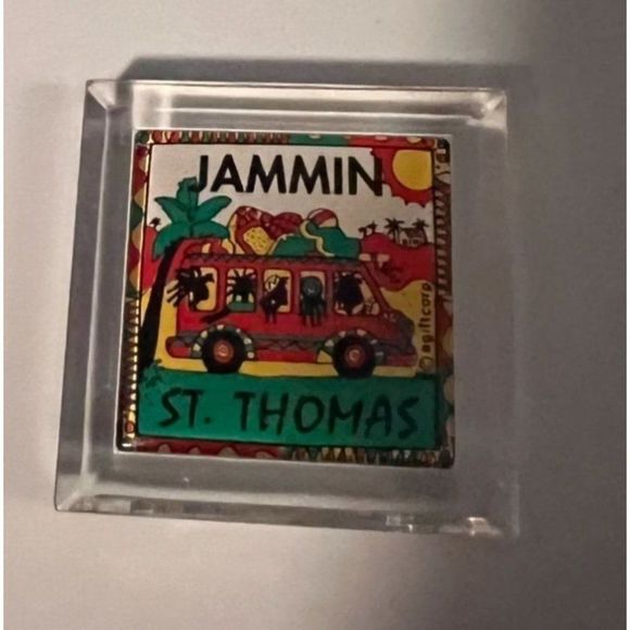 Jammin St Thomas Souvenir Magnet Refrigerator Fridge - Picture 1 of 3